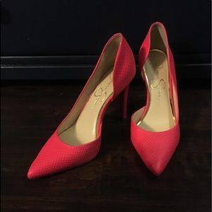 Jessica Simpson hot pink high heels